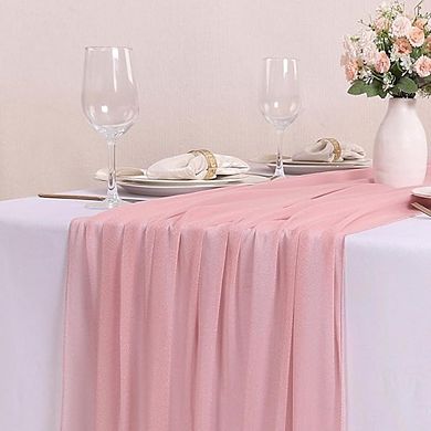 Chiffon Table Runner Sheer Boho Fabric for Wedding & Party Decor