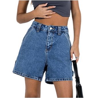Women Denim Y2K Shorts Jorts Baggy Jeans High Waisted Short Pants Streetwear