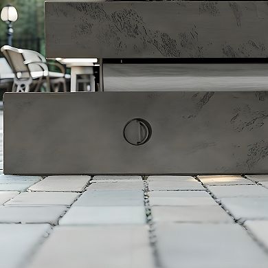 Eazegath 48'' 50000 BTU Outdoor Rectangular Steel Propane Fire Pit Table with Rain Cover