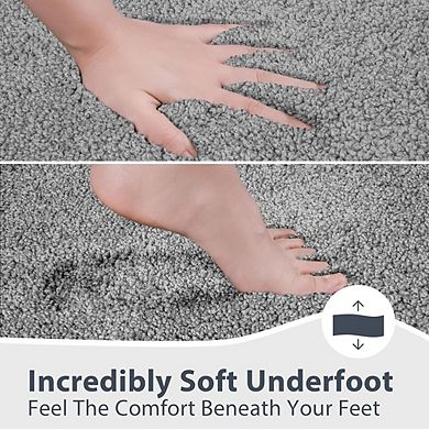 Absorbent Non-Slip Bath Rug, Machine Washable, Quick-Dry Bathroom Mat