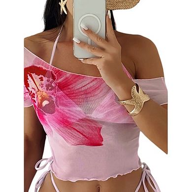 Women's Triangle Bikini Sets Floral Cute Bathing Suit Swimsuits