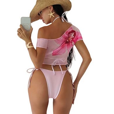 Women's Triangle Bikini Sets Floral Cute Bathing Suit Swimsuits