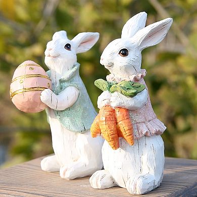 2PC Easter Bunny Spring Home Decor Figurine Gift