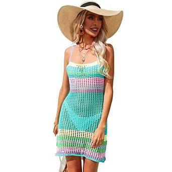 Women Crochet Hollow Out Knit Beach Bathing Suit Swim Cover Ups