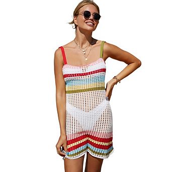 Women Crochet Hollow Out Knit Beach Bathing Suit Swim Cover Ups