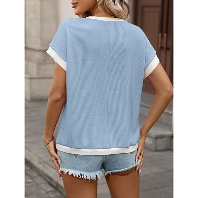 Women Basic T-Shirts Summer Tops Short Sleeve Shirts Knit Crew Neck Tops T Shirts