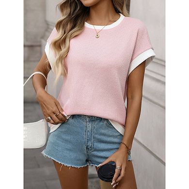 Women Basic T-Shirts Summer Tops Short Sleeve Shirts Knit Crew Neck Tops T Shirts