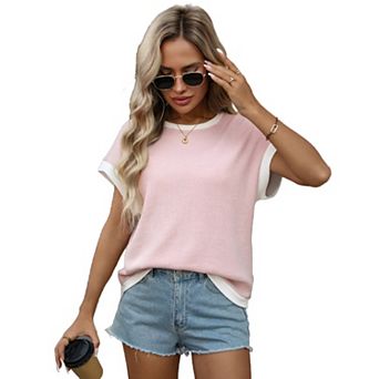 Women Basic T-Shirts Summer Tops Short Sleeve Shirts Knit Crew Neck Tops T Shirts