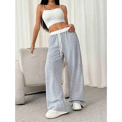 Women's Drawstring Wide Leg Athletic Sweatpants Casual Long Pants