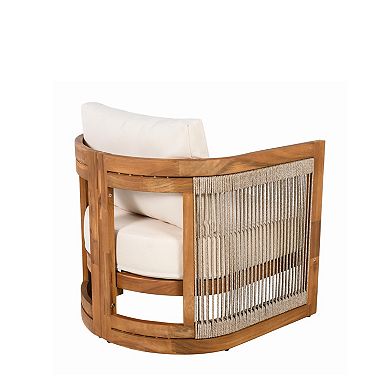 Eazegath 4-Piece Outdoor Acacia Wood Conversation Sofa Set Patio Seating Group with Coffee Table