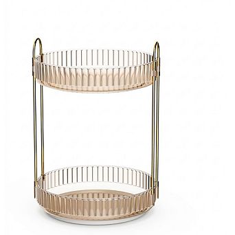 2 tier Rotating Makeup Organizer for Perfume and Skincare Storage