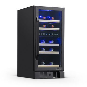 Newair Freestanding 28 Bottle Dual Zone Compressor Wine Fridge with Adjustable Racks
