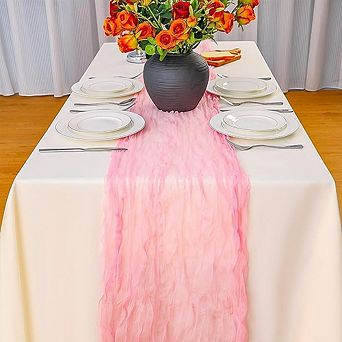 Cheesecloth Table Runner, Boho Gauze Fabric, Rustic Decor for Wedding & Party