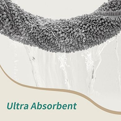 Small Chenille Bathroom Rug, Soft Absorbent, Non-Slip Bath Mat