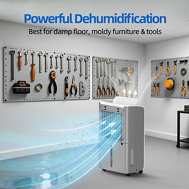 47 pt. 4,500 sq. ft. Portable Dehumidifier in. White with Drain Hose for Basement, with Anion