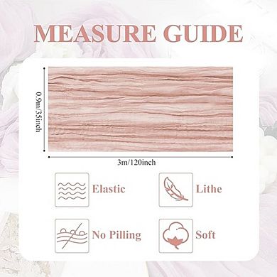 2-Pack Dusty Pink Cheesecloth Table Runners, Boho Rustic Wedding & Party Decor