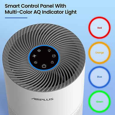 1200 sq.ft True H13 HEPA Air Purifier in Whites,99.97% Cleaner,153 CFM,Sleep Mode,Kid Lock