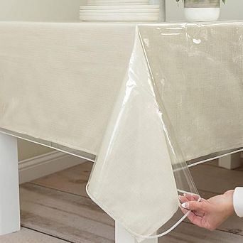 Clear Vinyl Tablecloth Waterproof Oil-Proof Wipeable Rectangular Cover