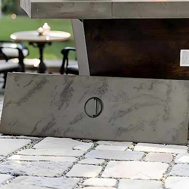 Eazegath 42'' 50000 BTU Outdoor Rectangular Steel Propane Fire Pit Table with Rain Cover