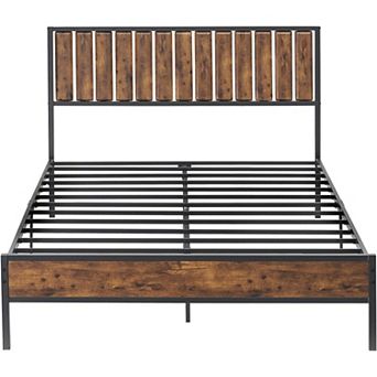 Bed Frame with Headboard and Footboard, Heavy Duty Metal Platform Bed Frame with Under Bed Storage