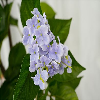 Artificial Hydrangea Flowers Tree in Pot Realistic Modern Faux Hydrangea Tree for Home Office