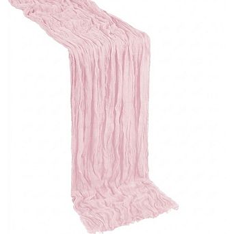 Light Pink Table Runner Boho Gauze, Rustic, Decorative