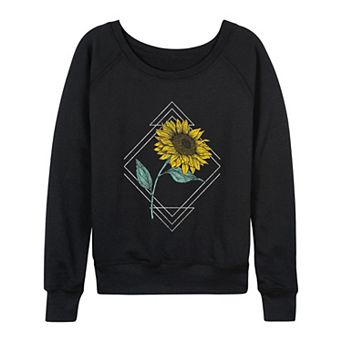 Women's Sunflower Abstract French Terry Long Sleeve Tee