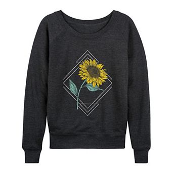 Women's Sunflower Abstract French Terry Long Sleeve Tee