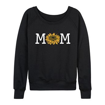 Women's Mom Sunflower French Terry Long Sleeve Tee