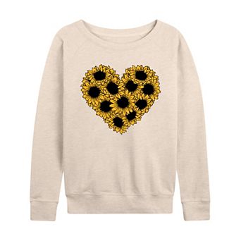 Women's Sunflower Heart French Terry Long Sleeve Tee