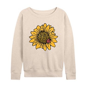Women's Ladybug On Sunflower French Terry Long Sleeve Tee