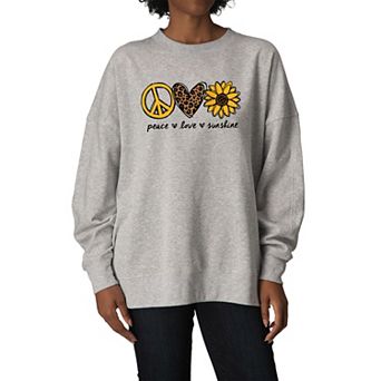 Women's Peace Love Sunshine Oversized Fleece Crew Sweatshirt