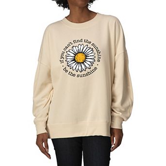 Women's If You Can't Find The Sunshine, Be The Sunshine Oversized Fleece Crew Sweatshirt
