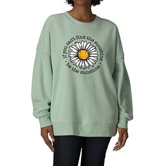 Women's If You Can't Find The Sunshine, Be The Sunshine Oversized Fleece Crew Sweatshirt
