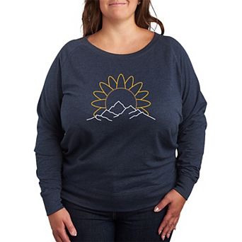 Plus Size Sunflower Mountain French Terry Long Sleeve Tee