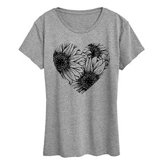 Women's Sunflower Heart Graphic Tee
