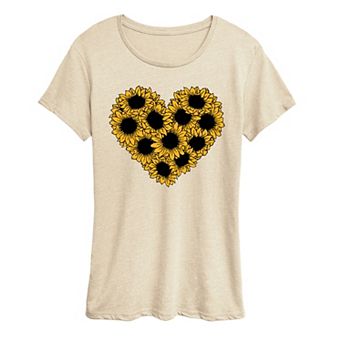 Women's Sunflower Heart Graphic Tee