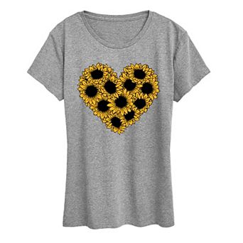 Women's Sunflower Heart Graphic Tee