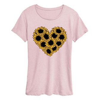 Women's Sunflower Heart Graphic Tee
