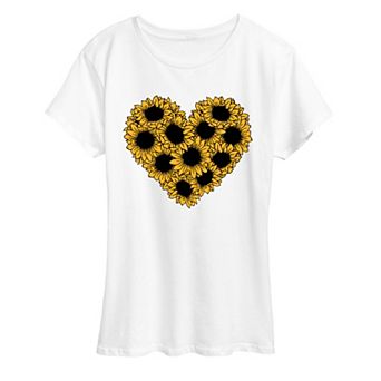 Women's Sunflower Heart Graphic Tee