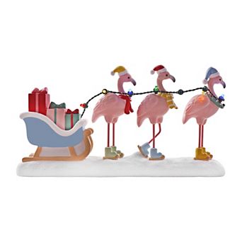 St. Nicholas Square® LED Flamingos Sleigh Table Decor