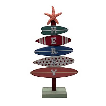 St. Nicholas Square® Merry Surfboard Tree Table Decor