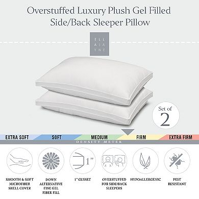 Ella Jayne Gussetted Microfiber Pillow Firm Density 2-Pack