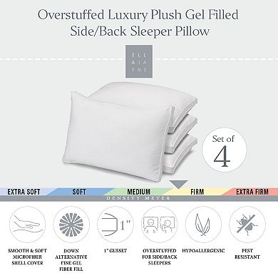 Ella Jayne Gussetted Microfiber Pillow Firm Density 4-Pack