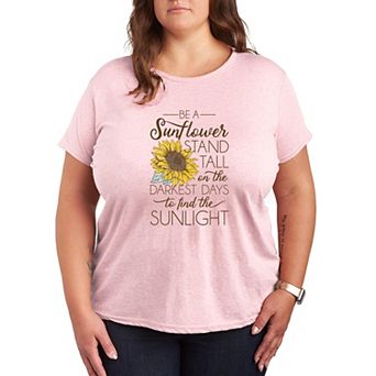 Plus Size Be A Sunflower Stand Tall Graphic Tee