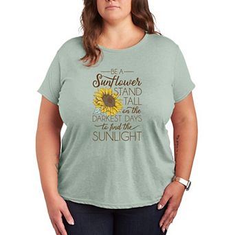 Plus Size Be A Sunflower Stand Tall Graphic Tee