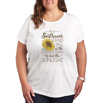 Plus Size Be A Sunflower Stand Tall Graphic Tee