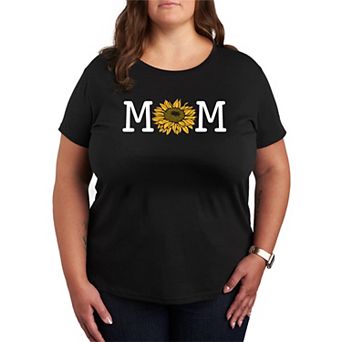 Plus Size Mom Sunflower Graphic Tee