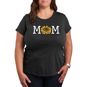 Plus Size Mom Sunflower Graphic Tee