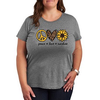 Plus Size Peace & Love Sunshine Graphic Tee